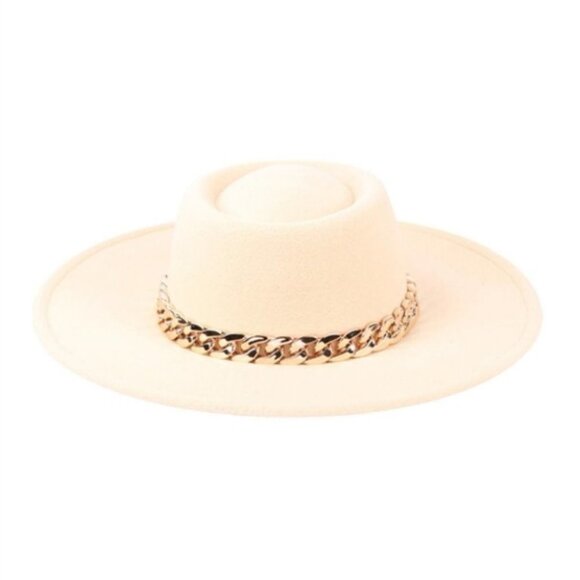 Chain Detailed Fall Winter Hat - ivory ( more colors available ) - Picture 7 of 7
